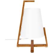 Atmosphera - Lampe Gong bambou blanc H32cm créateur d'intérieur - Blanc