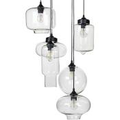 Beliani - Lustre Transparent en Verre Rond Installation Requise Design Moderne 6 Ampoules Bemboka - Noir