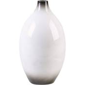 Beliani - Vase Décoratif Noir et Blanc Brillant en Terre-Cuite 36 cm Idée de Cadeau Baeza - Noir