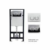 Bernstein - Bâti-support pour WC suspendu G3004A avec plaque de déclenchement - modèle sélectionnable: Modèle verre blanc