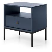 Bim Furniture - Table basse mono MS54 54 cm avec un tiroir Bleu Marine