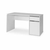 Bureau Burgos 5214| Grande table d'ordinateur | Bureau avec tiroir et porte | Blanc - Topkit
