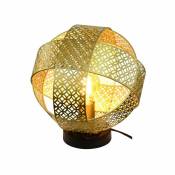 C-création - Lampe à poser en métal doré et socle noir alben pour utilisation en intérieur - Style Art Déco - D25 cm - 1 lumière 6W, douille E27