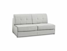 Canapé lit compact 3 places denso express 140cm cuir vachette blanc matelas 18cm 20100845895