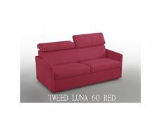 Canapé lit paris couchage express 140cm tweed rouge