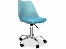 Chaise de bureau à roulettes - chaise de bureau pivotante - tulip aquamarine