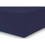 Drap housse Jersey Bleu Foncé 120-140X200 - bleu foncé