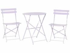 Ensemble bistrot avec table et 2 chaises violet fiori