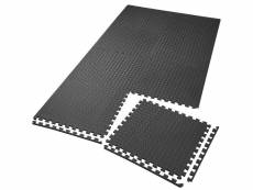Ensemble de 8 dalles carrées eva tapis de sol sport noir helloshop26 08_0000438