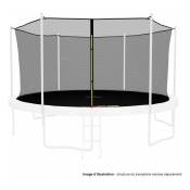 Filet intérieur de sécurité pour trampoline avec bouchons hauts de perches et ficelle : ø 14Ft, 6 Perches - Noir