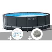 Intex - Kit piscine tubulaire Ultra xtr Frame ronde 4,27 x 1,22 m + Kit d'entretien + 10 kg de zéolite