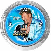 Johnny Hallyday - Horloge Néon bleu