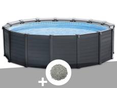 Kit piscine tubulaire Intex Graphite ronde 4,78 x 1,24 m + 10 kg de zéolite