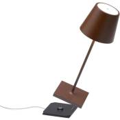 Lampe de table led Poldina Pro Mini Corten, rechargeable et dimmable