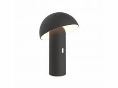 Lampe de table sans fil nomade à tête orientable noire h 28cm. Intérieur - extérieur