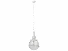 Lampe suspendue boule verre-metal blanc - l 40 x l 40 x h 180 cm