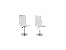 Leaf lot de 2 chaises de salle a manger - simili blanc - contemporain - l 42 x p 46,5 cm BD6171LEAFBLA