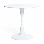 Les Tendances - Table ronde moderne blanc laqué Bosika 100 cm