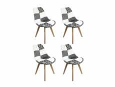 Lot 4 chaises patchwork noir et blanc - lidy 66087333