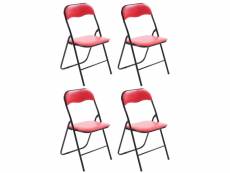 Lot de 4 chaises pliables felix , rouge / noir
