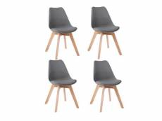 Lot de 4 chaises scandinaves coloris gris foncé style