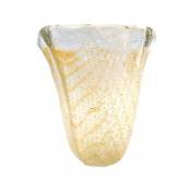 Ltde - Abat-jour en verre campana 13x14cm ambre bouche de 3,5cm