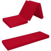 Matelas Pliable Invité - Matelas futon pliant confortable 2 en 1 pour intérieur/extérieur - Canapé-lit pour adultes et enfants - Rouge - Ready Steady