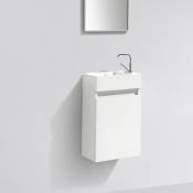 Meuble lave-main salle de bain design siena largeur 40 cm blanc laqué - Blanc