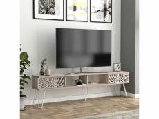 Meuble tv salangen 180 x 30 x 49 cm effet chêne blanc