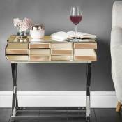Meubler Design - Table De Chevet En Verre Miroir 3d