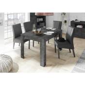 Meublorama - Table extensible Collection urban couleur gris foncé effet béton, dimensions 137x90cm - Gris foncé
