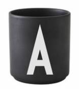 Mug A-Z / Porcelaine - Lettre A - Design Letters noir en céramique
