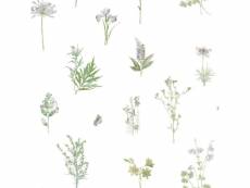 Noordwand evergreen papier peint herbs and flowers blanc 434278