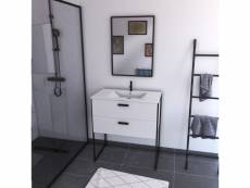 Pack salle de bain avec miroir et vasque en céramique