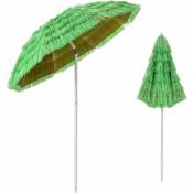 Parasol Inclinable de Paille 1,75M--Protection Solaire upf 30+, Inclinable sur 30°/Style Hawaïen pour Plage de sable/Jardin/Terrasse/Plage Vert