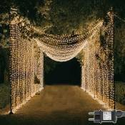 Rideau Lumineux 600 LEDs 6m x 3m, 8 Modes Étanche