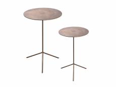 Set de 2 tables gigognes or hauteurs 58 et 49 cm