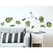Sticker mural Nature: Feuilles tropicales, 68 cm x 24 cm, Décoration murale décorative - Vert