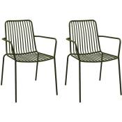 Sweeek - Lot de 2 fauteuils en acier empilables. savane