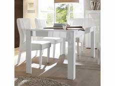 Table à manger blanc laqué brillant design okland