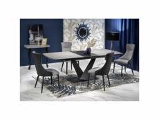 Table à manger design extensible 180-230 x 95 x 76 cm - gris foncé