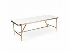 Table basse rectangulaire en marbre 120 cm blanc