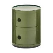 Table de chevet vert 2 tiroirs Componibili - Kartell