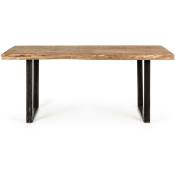 Table en bois massif et métal - connemara - bois clair
