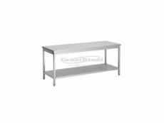 Table inox avec etagère basse soudée - gamme 700 - combisteel - - inox2500x700 2900x700x900mm