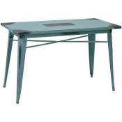 Table rectangulaire antique en fer bristol bleu clair cm120x60h76