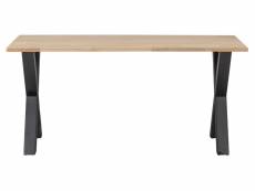 Table salle á manger 160 cm en bois de chêne massif - 4 personnes - x-pied - tablo WOOOD TABLO