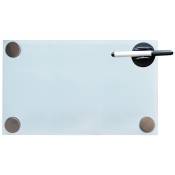 Tableau magnétique en verre tableau blanc, tableau en verre, tableau magnétique, tableau d'affichage, 30 x 50 x 0,4 cm, blanc - Melko