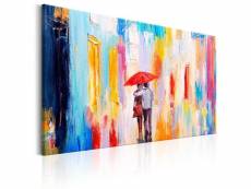 Tableau sur toile décoration murale image imprimée cadre en bois à suspendre sous le parapluie de l'amour 120x80 cm 11_0000641