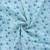 Tissu en viscose à petits motifs - Bleu Foncé - 1.5